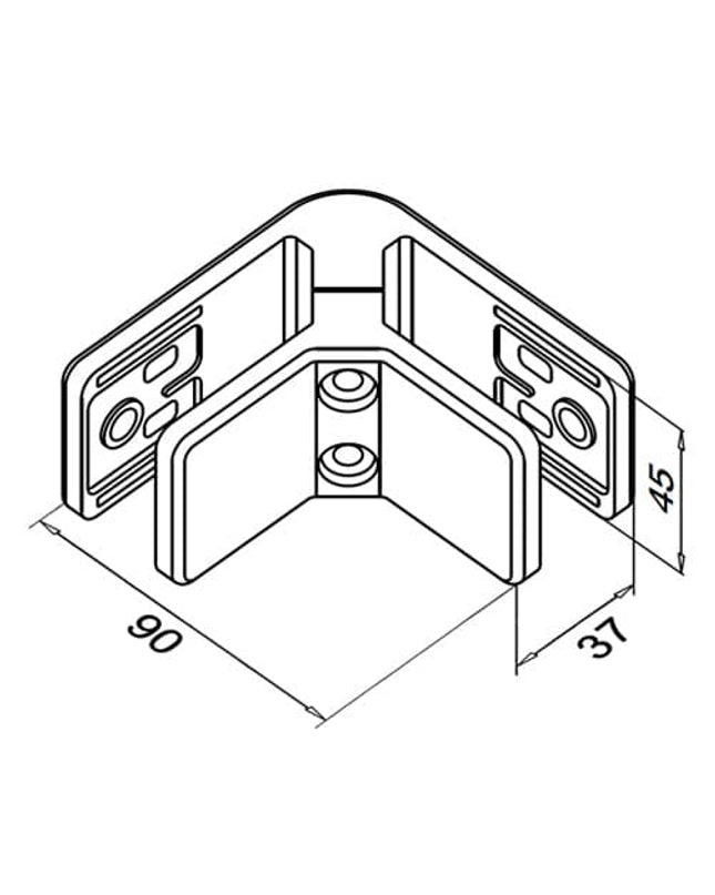 90° SATIN FIXED CLIP